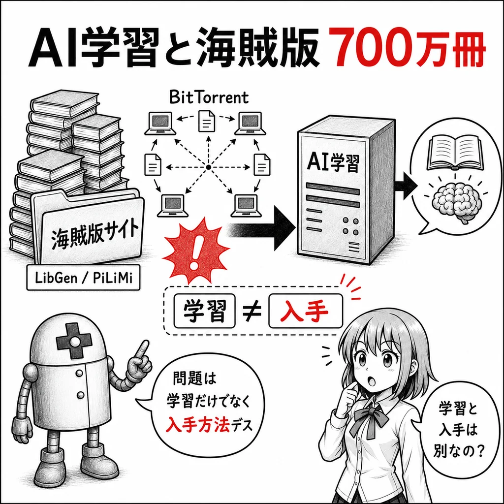 Anthropicは海賊版700万冊超をBitTorrentで取得 AI学習と違法入手は別問題に