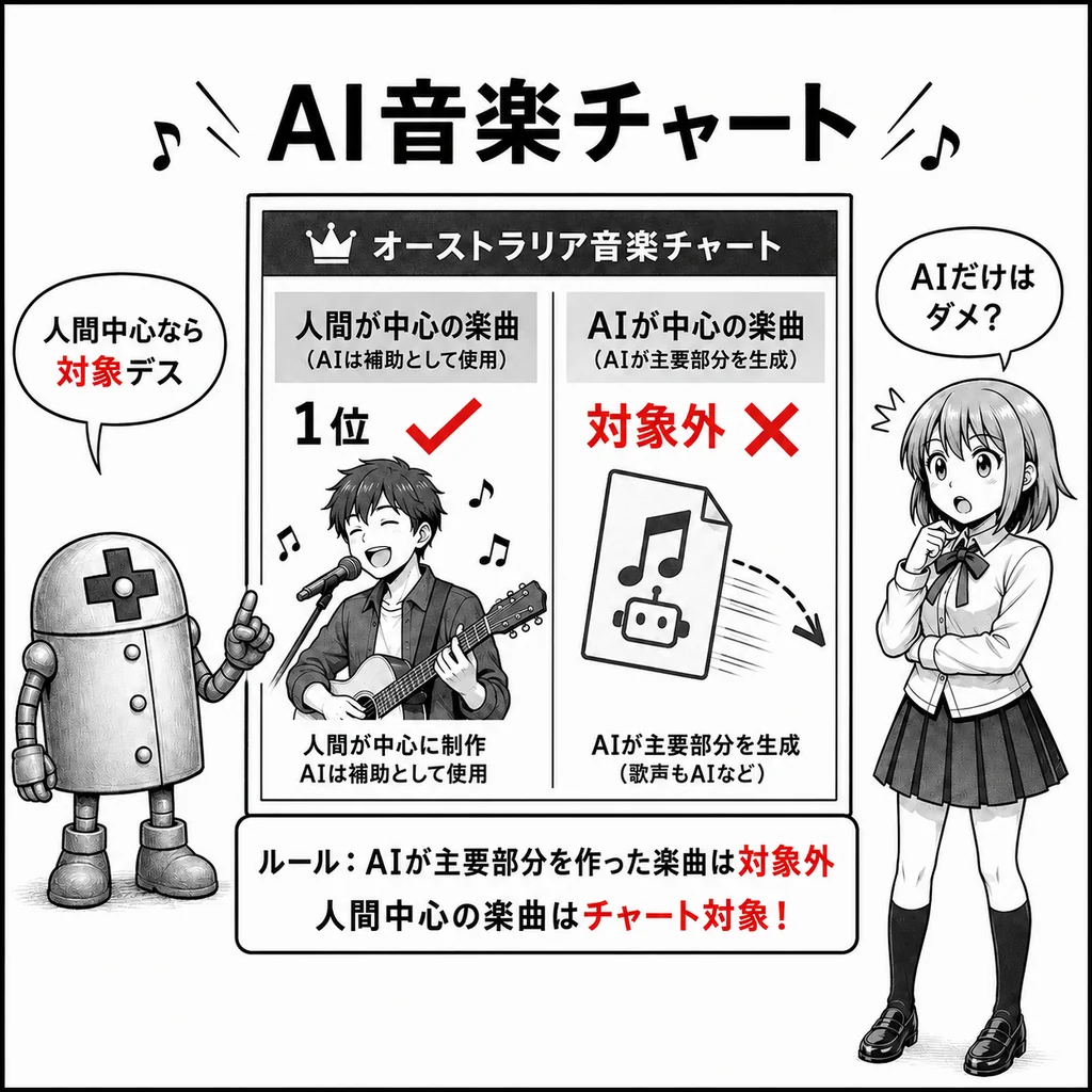 AIで大部分を作った曲、オーストラリアの音楽チャートから除外へ AIの補助利用はOK