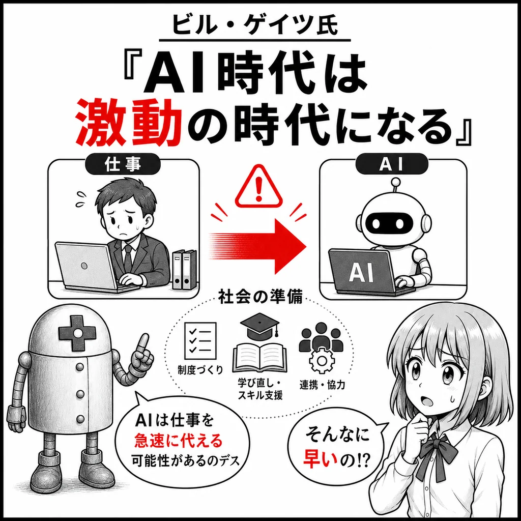 ビル・ゲイツ氏「AI時代は人類史上でも激動の時代に」　雇用や社会の変化に今から備えるべきと警告