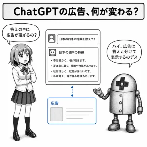 ChatGPTの広告、欧州31市場へ拡大　回答とは分けて表示の説明画像