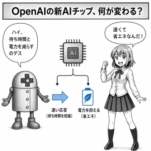 OpenAIの新AIチップ、応答を速くし電力も抑える狙いの説明画像