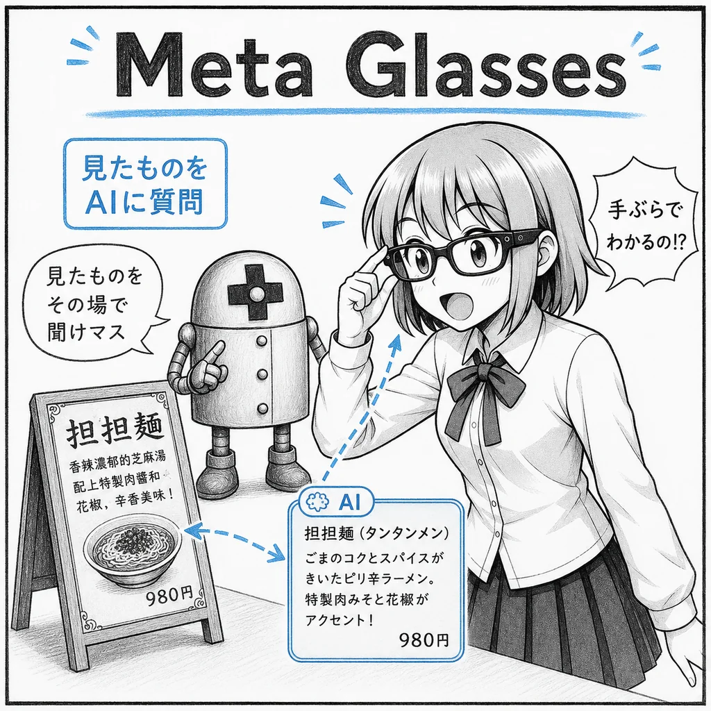 MetaのAIメガネ「Meta Glasses」日本発売　見たものに質問・翻訳、5万600円から