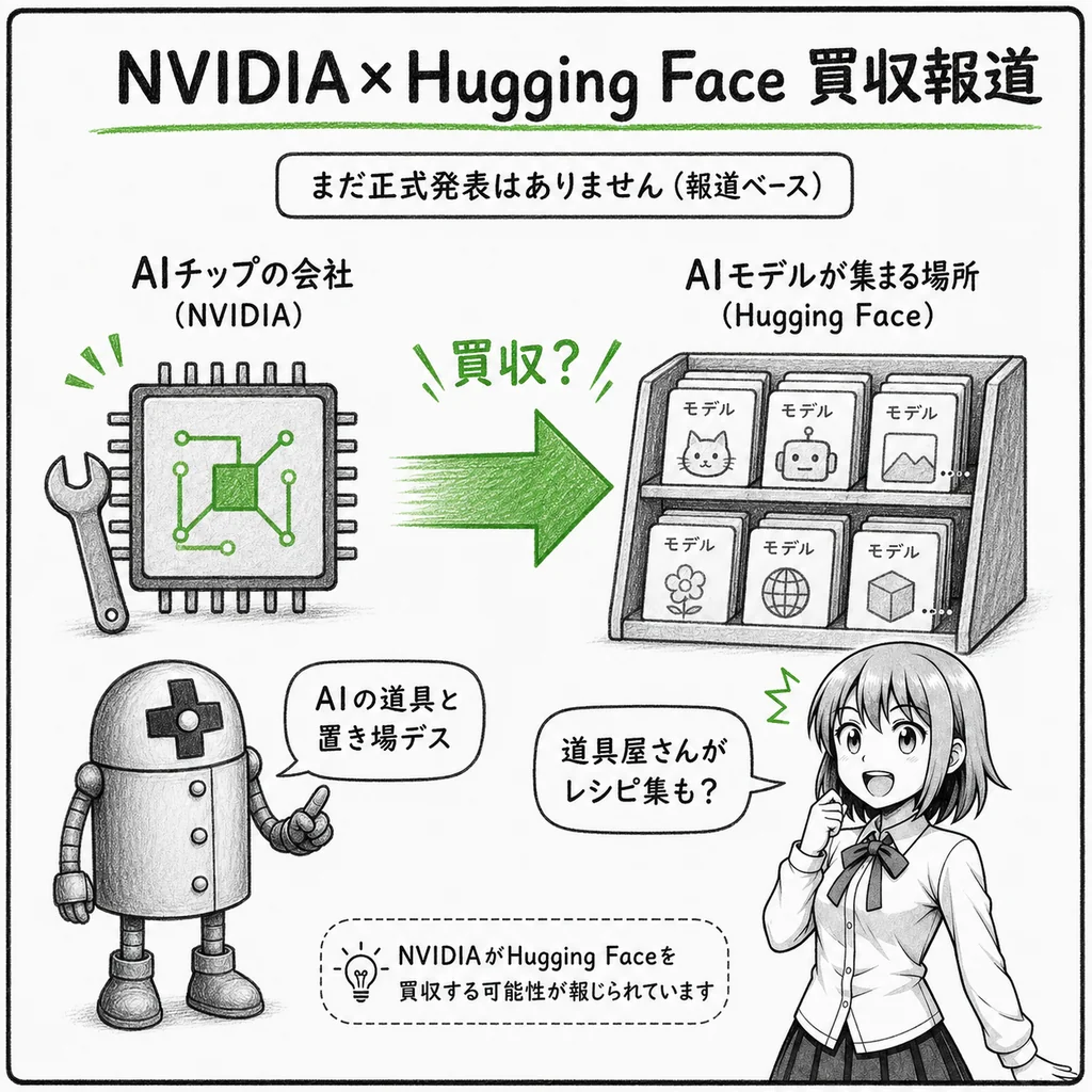 NVIDIAがHugging Faceを129億ドルで買収合意と報道　両社の正式発表はまだなし