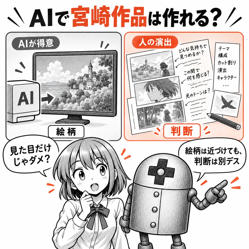 AIは「ジブリ風」を作れる　それでも宮崎駿は再現できないのか？