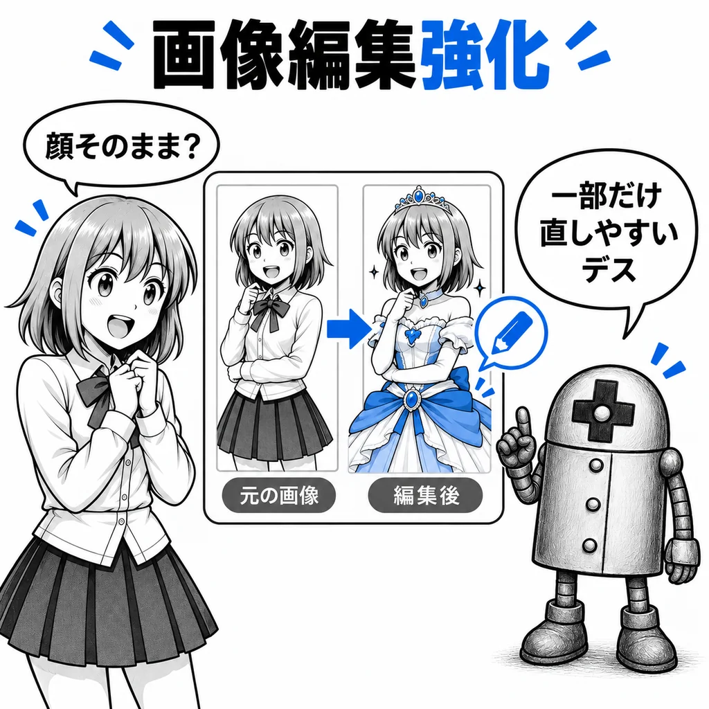ChatGPT Images 2.5登場　画像生成が最大50％高速化、「直したくない部分」も保ちやすく