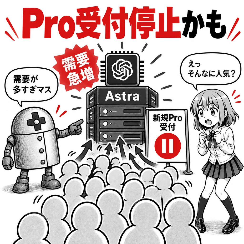 ChatGPT Pro、新規受付停止の可能性　GPT-6 Astraに「前例のない需要」