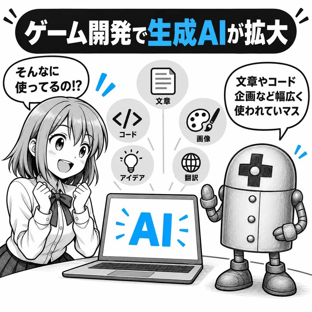 日本のゲーム開発者85.8%が生成AIを利用 ただし「85%がAI絵を使う」わけではない