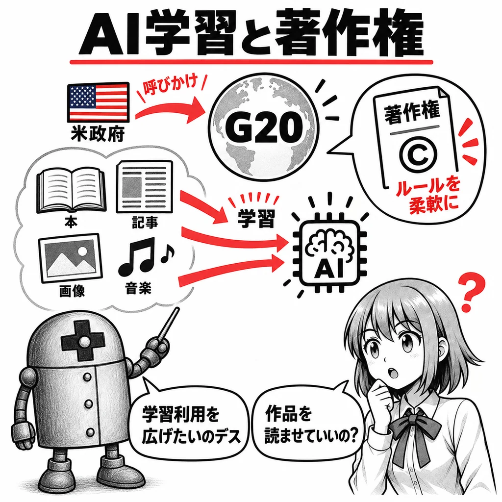 米政府、AI学習に「フェアユース」を　G20で著作物を使いやすい仕組み求める