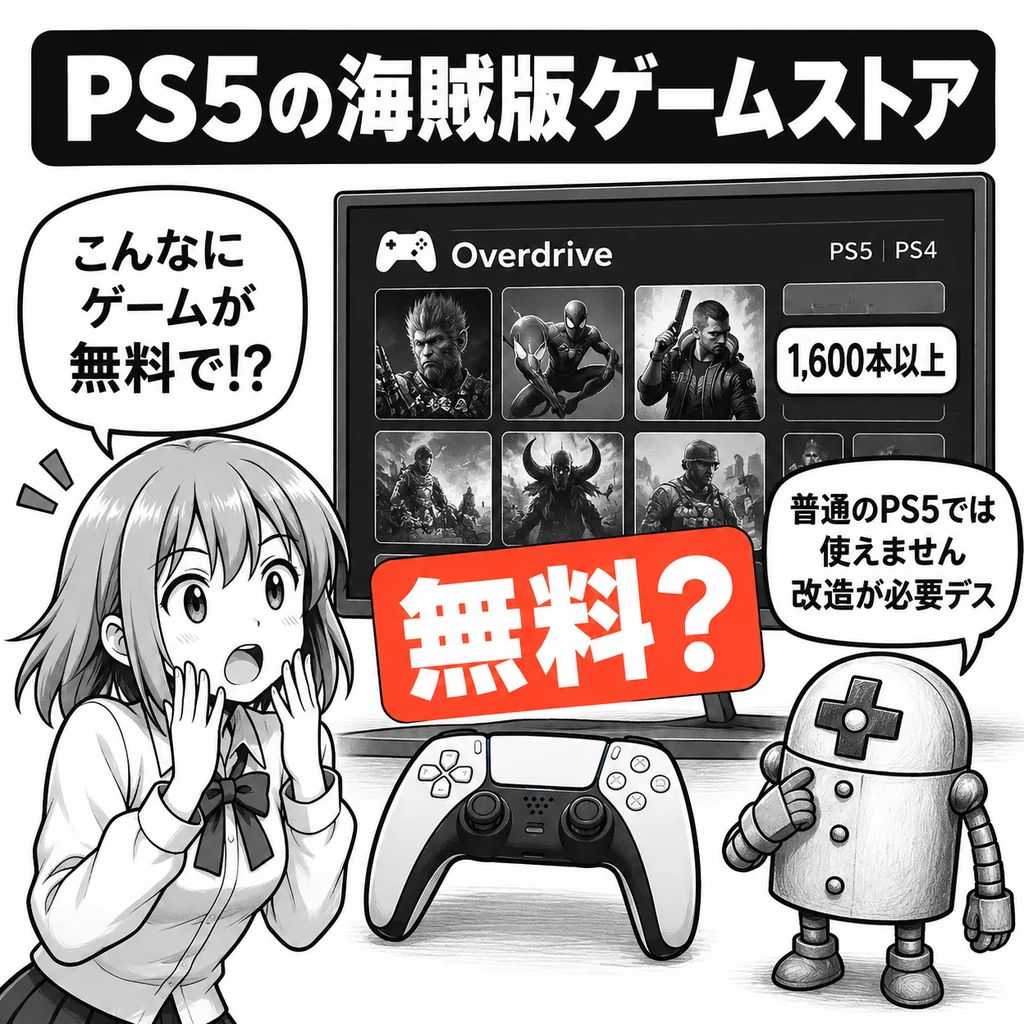PS5の海賊版ストア「Overdrive」が閉鎖、数時間で複製が登場　普通のPS5でも使えるの？